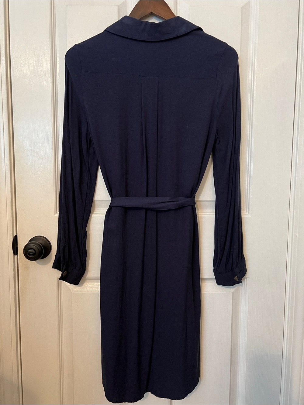 Navy Blue Utility Belted Button Front Shirt Dress in Sz. Small - Picture 2 of 9